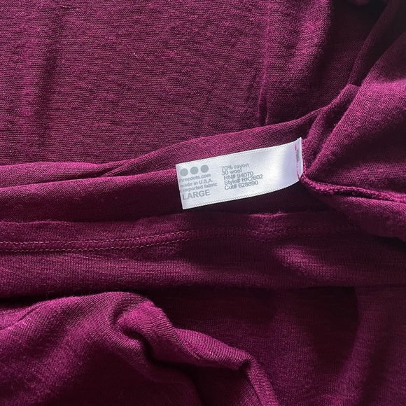 Three Dots Asymmetrical Turtleneck Wool-Blend Top - Picture 5 of 6